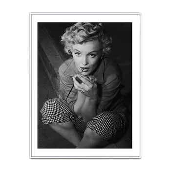 Marilyn Monroe, Audrey Hepburn Væg Kunst Plakat Fashion Kvinder Læber Lærred Maleri Nordiske Sort og Hvid Stue Home Decor
