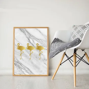 Marmor Flamingo Lærred, Plakat Fashion Kunst Print Motiverende Maleri Nordisk Stil Væggen Billede til stuen