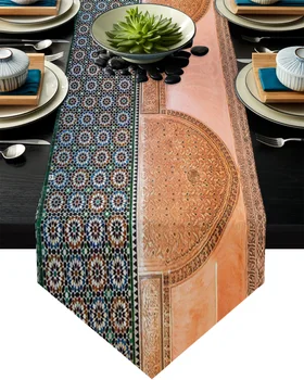 Marokkanske Vintage Mønster Bordløber Egnet Til Spisebord Dekoration Bryllup Familie Indsamling Ferie Part Dække Bord