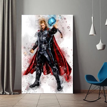 Marvel Film Superhelt HD Plakater og Prints Akvarel Billeder, Dekorative Væg Kunst Til stuen Kid ' S Soveværelse Indretning Cuadros