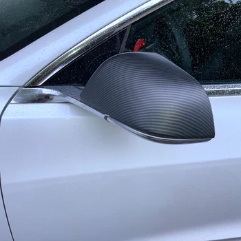 Mat-Carbon-Fiber sidespejle Vagt Dækker Caps Side Spejl Protektor for Tesla Model 3 Udvendige Ændringer