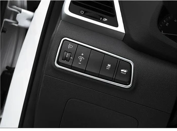 MAT RUSTFRIT STÅL, ABS PLAST, indvendige Trim For Hyundai Tucson 2016 - 2019 ABS Forlygte Lampe Tænder Knappen Frame Cover