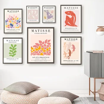 Matisse Kvinde Coral Fugl Abstrakte Stil Væg Kunst, Lærred Maleri Nordiske Plakater Og Prints Væg Billeder For At Stue Indretning