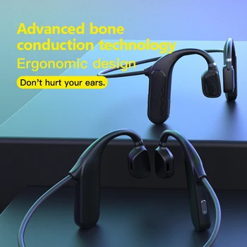 MD04 Trådløse Stereo-Headset Bone Conduction Hovedtelefon Bluetooth-5.0 støjreduktion Sport Musik Ørestykker Vandtætte Hovedtelefoner