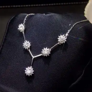 MDINA Top Kvalitet Moissanite Gemstone Blomst Halskæde til Kvinder i Ægte 925 Solid Silver Fine Smykker