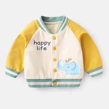 Melario Falde Tøj til Nyfødte Tynd Sektion Baby Baseball Uniform Søde Tegneserie Baby Pige Frakke Farve Matchende Toddler Drenge Top