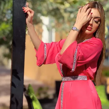 Mellemøstlige Kvinders Tøj, Ren Farve, Temperament Hot Diamant Muslimske Kjole Arabiske mellemøstlige Robe Eid Bøn Kjole