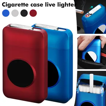 Metal Cigaret Sag Box med USB-Elektrisk Lighter LED Logo Design Tobak Indehaveren Vindtæt Elektroniske Plasma-Bue Lettere Gaver