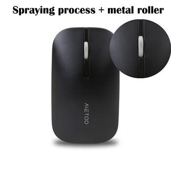 Metoo Trådløse Bluetooth Mouse Mini&Tynd Høj Præcision Optisk Lyd Fra 2,4 GHz Gaming Kontor Mus