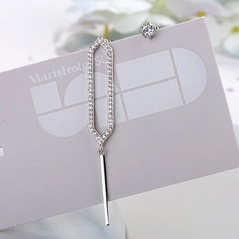 MEYRROYU Mode Simple koreanske Zircon Crystal Øreringe af 925 Sterling Sølv Damer Par Party Smykker Øreringe