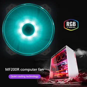 MF200R CPU Køler 20cm 12V RGB 3 Pin Stille Ventilatorer til Bærbar PC Computer Sag Chassis Heatsink Radiator Nye Ankomst