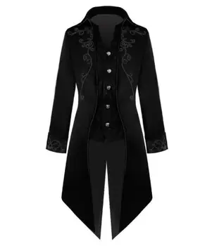 Middelalderlige Mænd Victoria Edwardian Steampunk Skyttegrav Frakke Kjole Outwear Vintage Prince Overfrakke Renæssance Jakke Cosplay Kostume