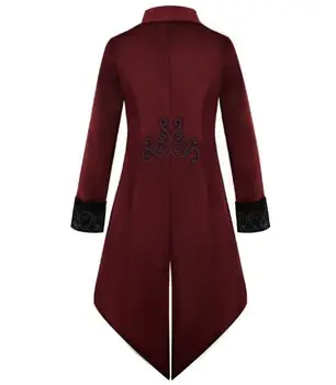 Middelalderlige Mænd Victoria Edwardian Steampunk Skyttegrav Frakke Kjole Outwear Vintage Prince Overfrakke Renæssance Jakke Cosplay Kostume