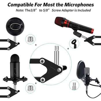 Mikrofon Boom, Justerbar Suspension Arm Scissor Mikrofon Stativ,til Blue Yeti Snowball, og Andre Mikrofoner