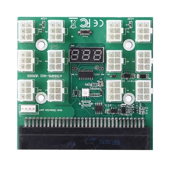 Minedrift 750W-1200W-Server PSU Strømforsyning Breakout yrelsen Adapter med LED-Display 12 Porte, PCI-e 6-Pin til DPS-800GB 1200FB