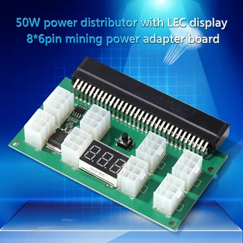 Minedrift 750W Server PSU Strømforsyning Breakout yrelsen Adapter med LED-Display 8 Porte, PCI-e 6-Pin til HP DPS-1200FB EN DPS-1200QB EN