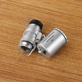 Mini Bærbare 60X Valuta Afsløre Mikroskop Håndholdte Penge Tester Forstørrelse Lup Glas LED-Lys UV-Mikroskop