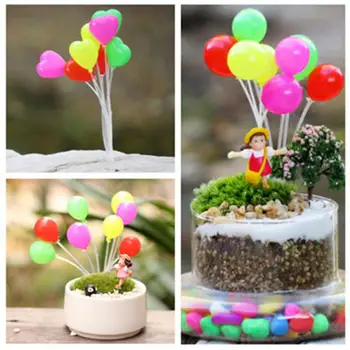 Mini Farverige Balloner Figurer Dukker Hjem Garden Decoration Plast Mikro Landskab Haven Dekorationer Julegave