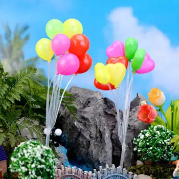 Mini Farverige Balloner Figurer Dukker Hjem Garden Decoration Plast Mikro Landskab Haven Dekorationer Julegave