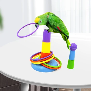 Mini Ferrule Toy Pet Pædagogisk Legetøj Fugl Toy Aktivitet, Uddannelse Farverige Ringe Sjovt for Papegøje Interaktive Spille Forsyninger