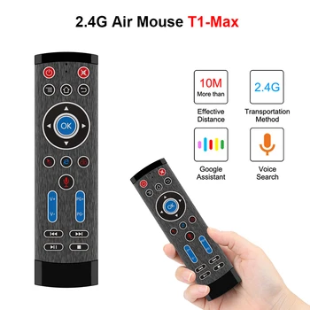 Mini Fjernbetjening T1 Max 2,4 G Wireless Air Mouse Gyro Stemme Husstandens TV-Let Nyder Pynt til Android TV Box