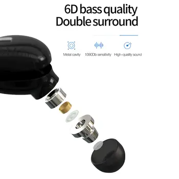 Mini-I-Øret Trådløse Bluetooth-5.0 Øretelefon HiFi Headset Mikrofon Sport Earbuds Håndfri Hovedtelefoner Til Huawei Samsung Iphone