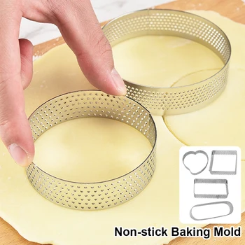 Mini-Mousse Kage Ring i Rustfrit Stål Kage form for DIY Kage Mousse Perforerede Forme Egg Tart Ring Dessert Cookies form Til Køkken