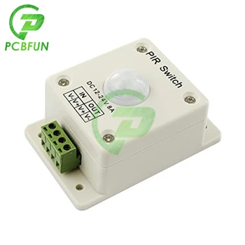 Mini Skab PIR Sensor Detector Smart Switch 12V-24V 8A LED Infrarød-PIR bevægelsesføler Detection med Automatisk Sensor Light Switch