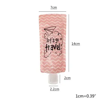 Mini Travel Flydende Dispenser Taske Shampoo Storage Container Candy Farve Bogstaver, Geometriske Mønster Lotion Flaske Squeeze Makeup