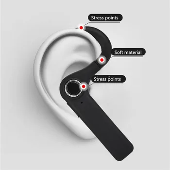 Mini Trådløse Bluetooth-Hovedtelefoner, V4.1 Enkelt med Mic Støj Annullering 8 Timer Spilletid Krog Sports Headset til iPhone og Android