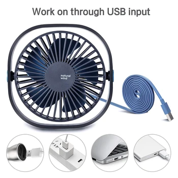 Mini USB Desktop-Fan 3 Hastighed Personlige Bærbare Køling med 360 Rotation Justerbar Vinkel for Kontor Husstand Rejser
