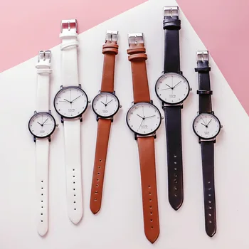 Minimalistisk fine pointer designer kvinder armbåndsure høj kvalitet mode mekaniske ure mænd kvinder læder ur simpel ur