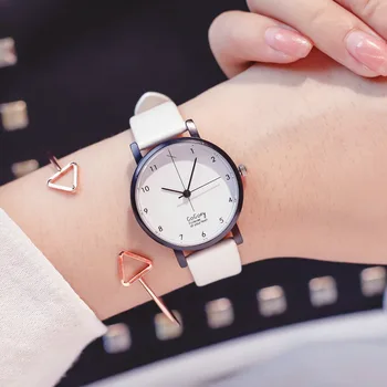 Minimalistisk fine pointer designer kvinder armbåndsure høj kvalitet mode mekaniske ure mænd kvinder læder ur simpel ur