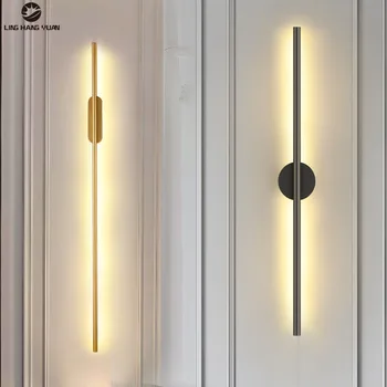 Minimalistisk LED væglamper Stue, Soveværelse Lange Mur Lys Korridor Midtergangen Wall Sconces Hjem Indendørs Belysning, Inventar Guld