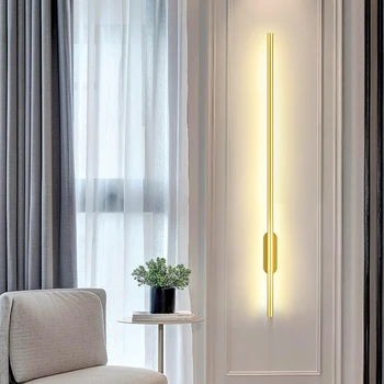 Minimalistisk LED væglamper Stue, Soveværelse Lange Mur Lys Korridor Midtergangen Wall Sconces Hjem Indendørs Belysning, Inventar Guld