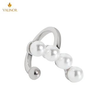 Minimalistisk, let og luksuriøst temperament enkelt række perle øreklips kvindelige øre spænde 925 sterling sølv DLGC100