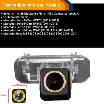 Misayaee Golden HD Car Rear View Omvendt Kamera Plade Lys til Mercedes Benz B Class MB W245 B200 B180 B170 160