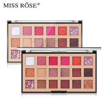 Miss Rose Mat 18 Farve Glitter øjenskygge Spor Let at Farve og Varig