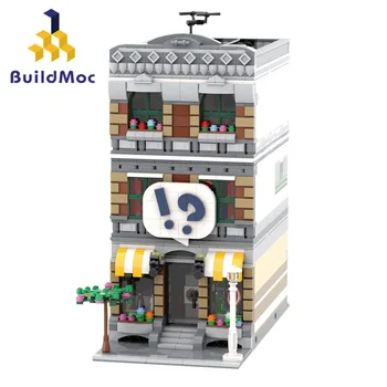 MOC City Street Series Modular Tegneserie Butik Lejlighed Cream Shop Boghandel MOC byggesten Børn Pædagogisk Legetøj