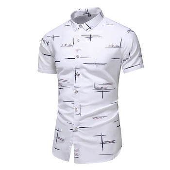 Mode 9 Style Design Korte Ærmer Casual Skjorte til Mænd Print Beach Bluse 2021 Sommer Tøj Plus Asian Størrelse M-XXXL 4XL 5XL