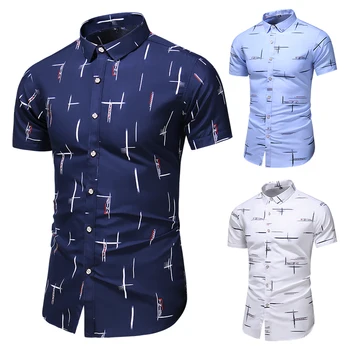 Mode 9 Style Design Korte Ærmer Casual Skjorte til Mænd Print Beach Bluse 2021 Sommer Tøj Plus Asian Størrelse M-XXXL 4XL 5XL