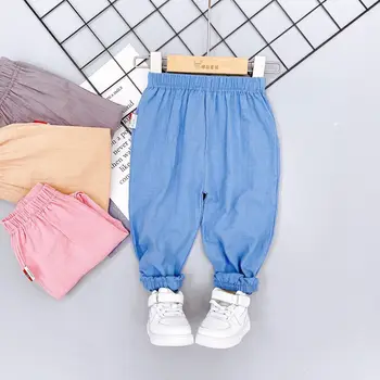 Mode Børns Net Version af Ren Farve Myg Harem Bukser 2021Spring Nye Drenge og Piger Casual Åndbar Cool Bukser