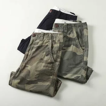 Mode Camouflage Shorts Mænd Casual Militære Stil Cargo Short Bomuld Plus Size Løs Baggy Lige Beachshorts Streetwear