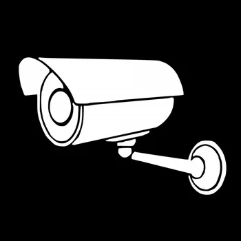 Mode CCTV Kamera Advarsel Vinyl Sort/Sølv Bil Mærkat 13.8 CM*9.1 CM