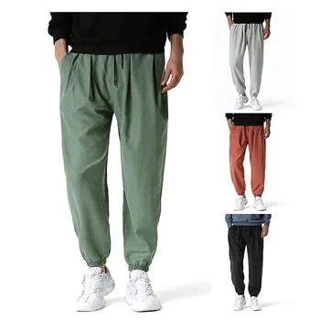 Mode Ensfarvet Snor Sweatpants Bukser Mænd Vintage Baggy Casual Løse Bukser Mandlige Motionsløbere Streetwear