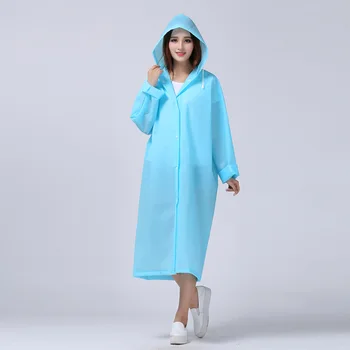 Mode er Semi-gennemsigtig Slibning Fortykkelse Harpiks EVA Kvinder Regnjakke udendørs Vandtæt Regn Frakke Camping Mand Regntøj