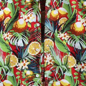 Mode Hot Salg Mænd Hawaii-Blomster-print kortærmet Sommer Beach Style Revers Shirts Ferie Afslappet Komfortabel Mænd Tøj