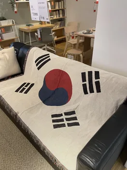 Mode Korea Flag Tæppe Tråd Tæpper til Sofa Stue Home Decor Seng, Sengetæppe Kontor Resten Fritid Sommeren Kaste