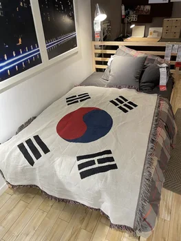Mode Korea Flag Tæppe Tråd Tæpper til Sofa Stue Home Decor Seng, Sengetæppe Kontor Resten Fritid Sommeren Kaste