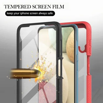Mode Luksus 3 i 1 Anti-fald stødsikkert Tunge Beskyttelse Phone Case For Samsung Galaxy A32 A52 A72-A02 A12 A42 4G 5G PC Cover